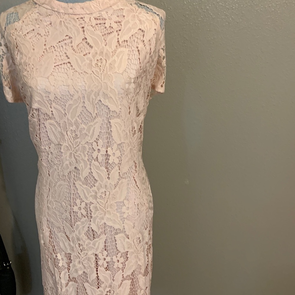 Pink lace dress. Size 3X slightly worn. Ashro.
